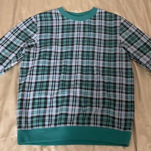 Plaid turquoise sweater